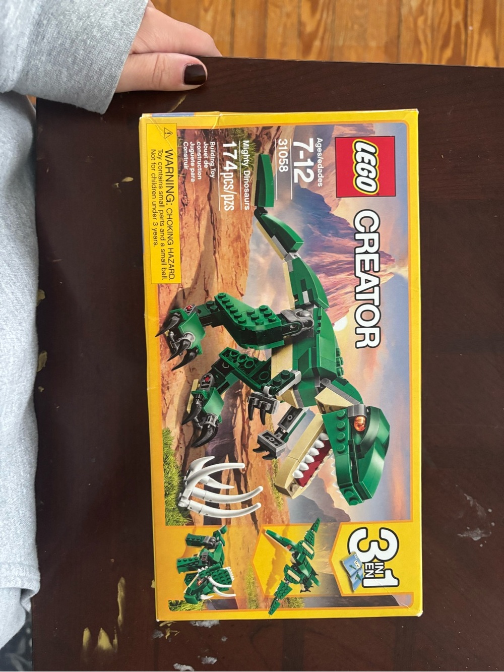 Lego Creator Green Dinosaur 3-in-1 Building Set with Yellow Box Art